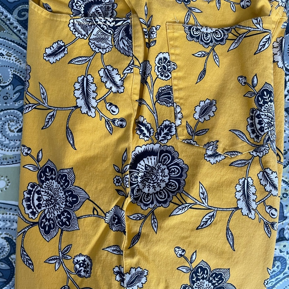 Talbots-gold and navy, stretch jeans, NWOT